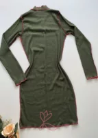 Vestido Canelado - Lara - Verde Militar