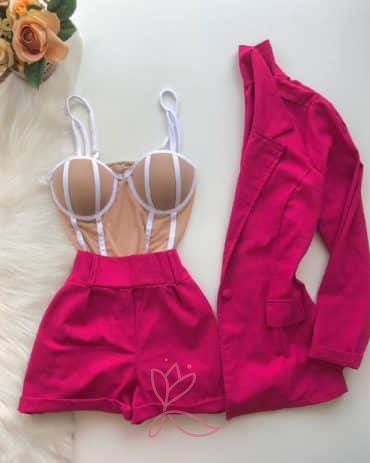 jeitodemulher_shop conjunto blazer shorts linho pink
