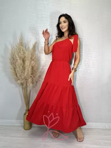 Vestido Midi Vermelho - Bruna